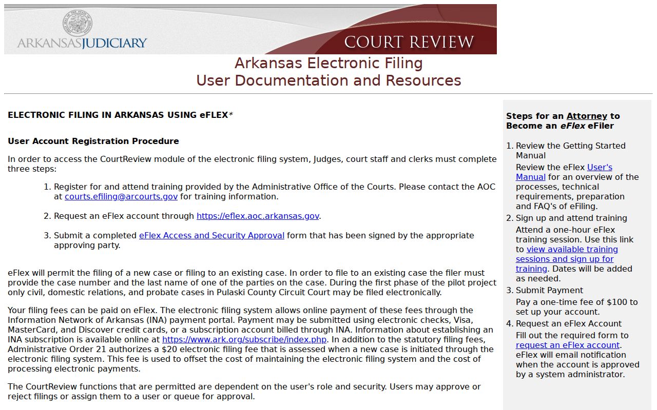 Perry County civil court docket eFlex filing resources