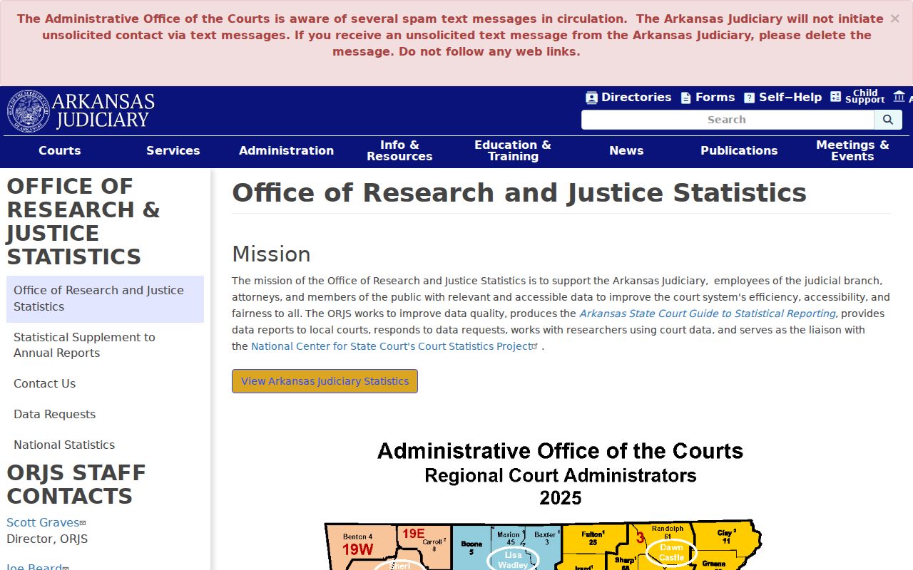 Perry County court schedule Arkansas court statistics office
