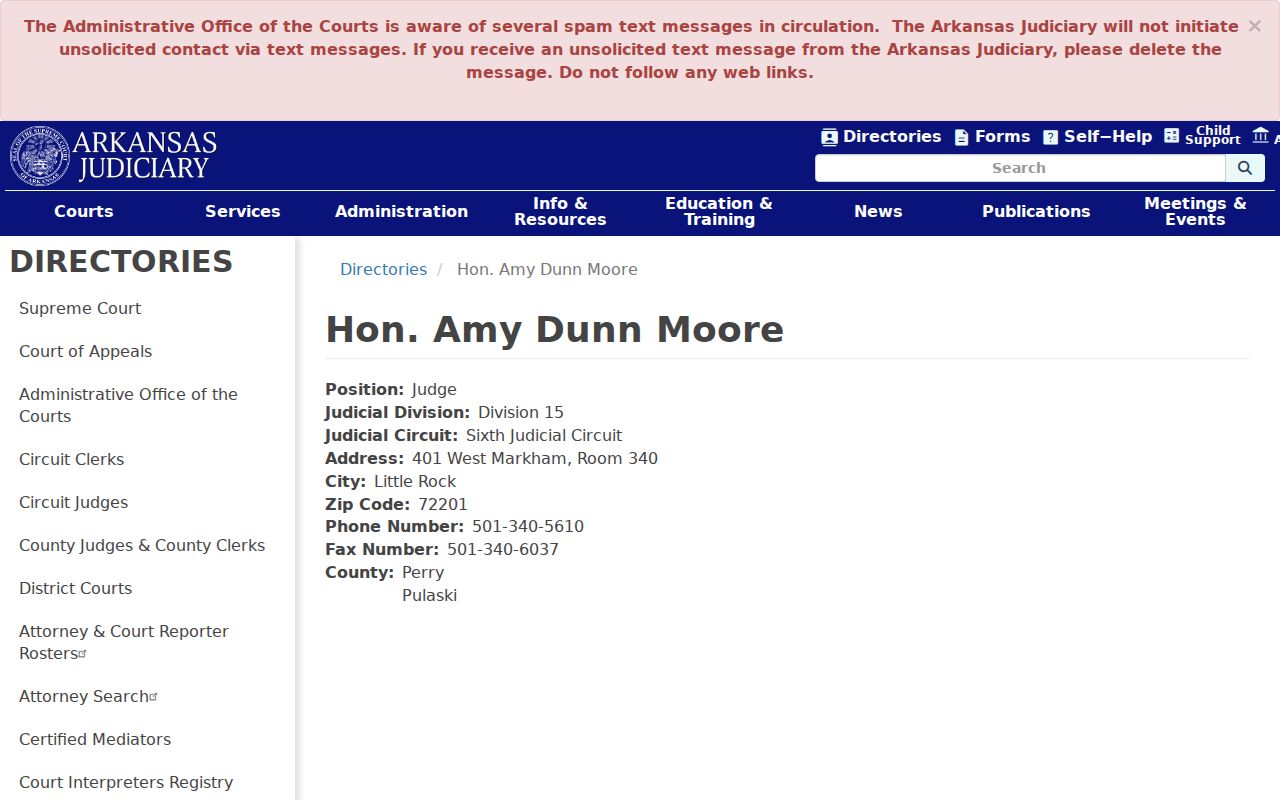 Perry County criminal court docket Sixth Judicial Circuit judge directory