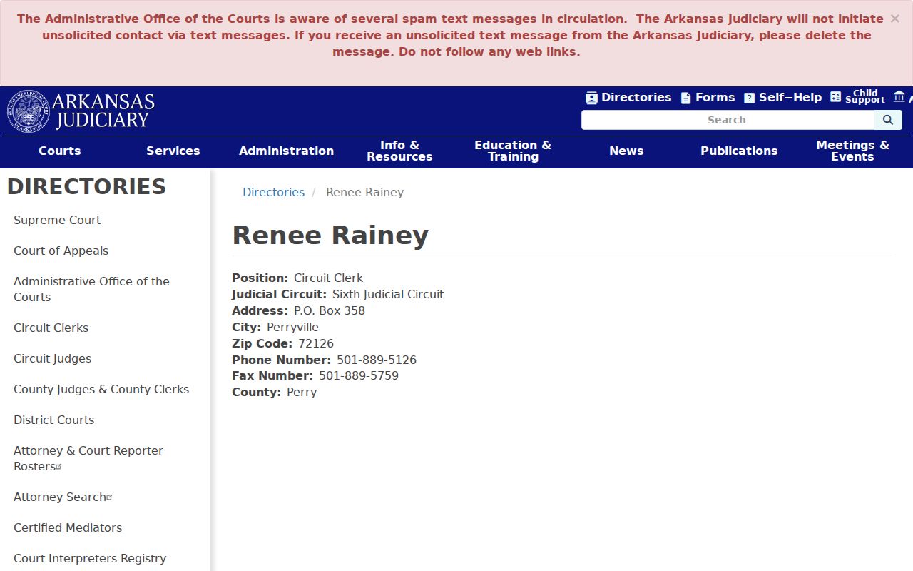 Perry County clerk docket record contact profile