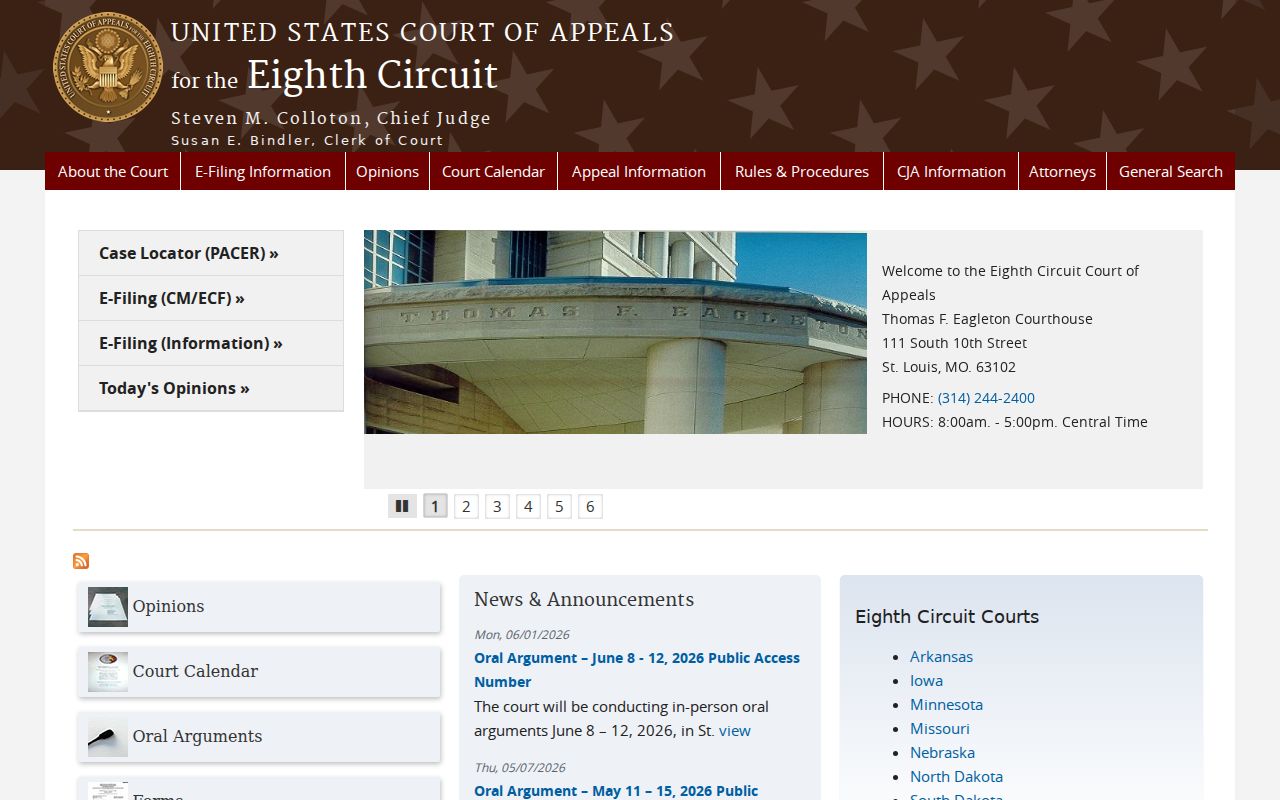 U.S. Court of Appeals for the Eighth Circuit official website